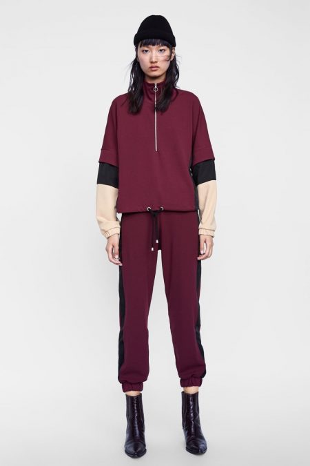 green tracksuit zara