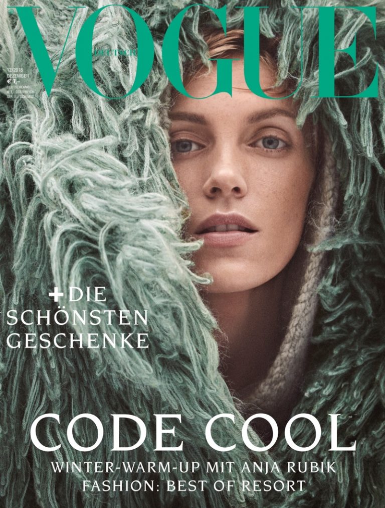 Anja Rubik Vogue Germany 2018 Cover Winter Fashion Editorial