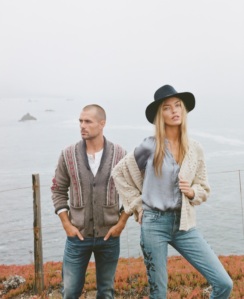 Zac Taylor and Martha Hunt appears in Lucky Brand Holiday 2018 campaign