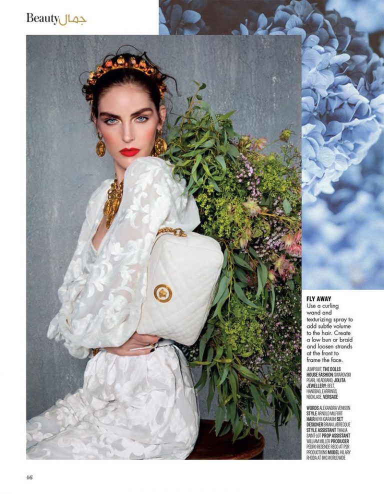 Hilary Rhoda Vogue Arabia Floral Fashion Editorial
