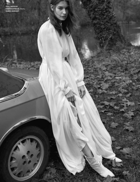 Ophelie Guillermand ELLE France White Outfits Editorial