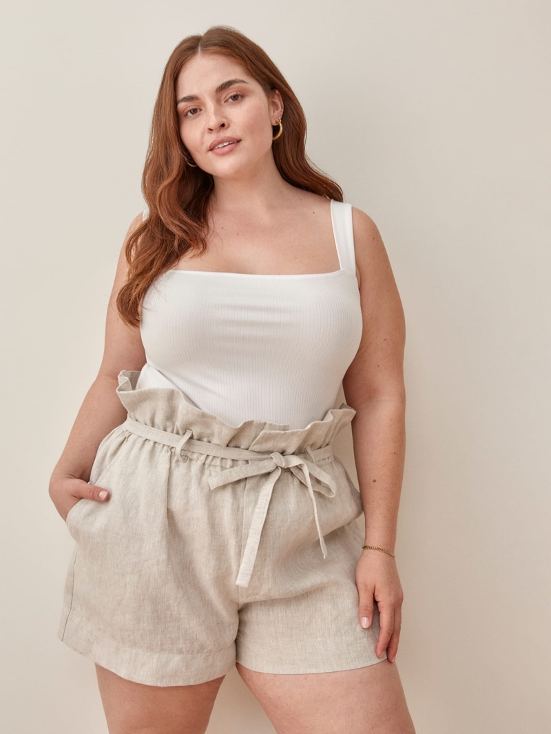 Reformation Extended Sizes Plus Theodore Linen Short $128