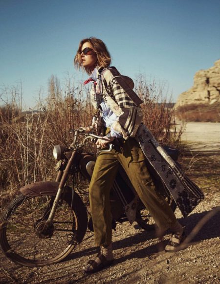Cato Van Ee ELLE Spain Biker Style Fashion Editorial