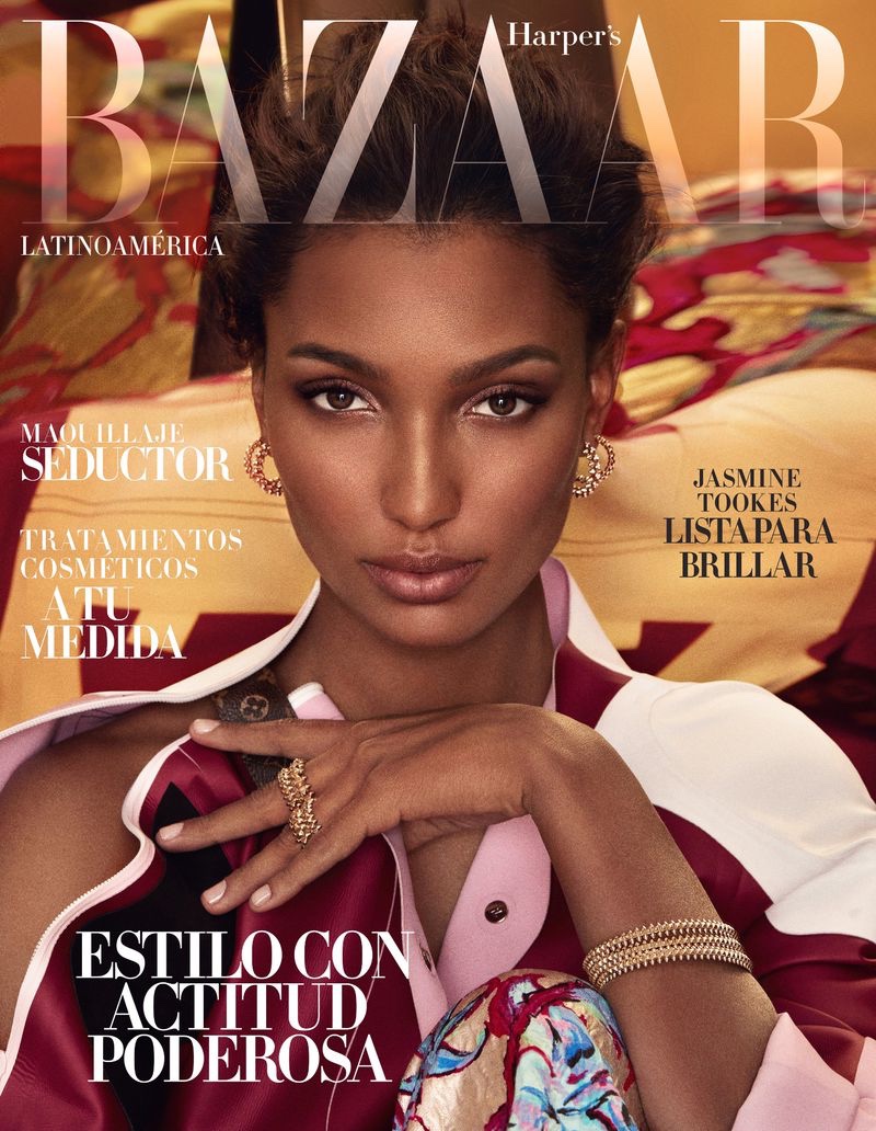 Jasmine Tookes Harper's Bazaar Mexico 2019 Cover Fashion Editorial