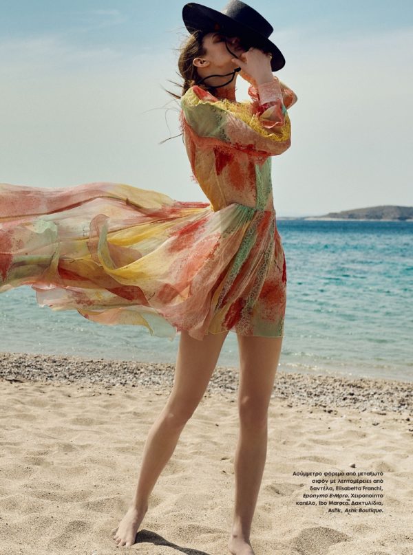 Nastya Abramova ELLE Greece Beach Fashion Editorial