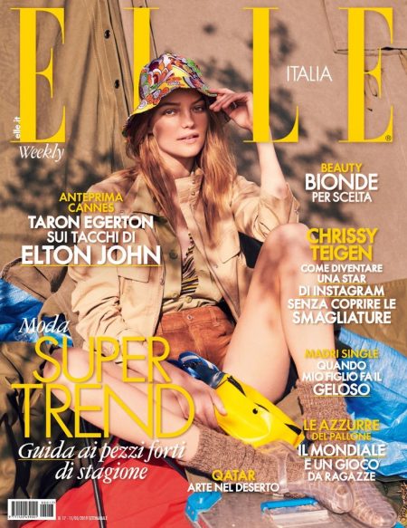 Roos Abels ELLE Italy 2019 Cover Fashion Editorial