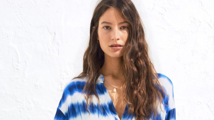 H&M Kaftan Dress in tie-Dye Print