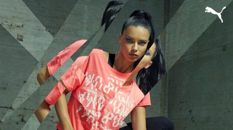 Striking a pose, Adriana Lima fronts PUMA LQD Cell Shatter campaign