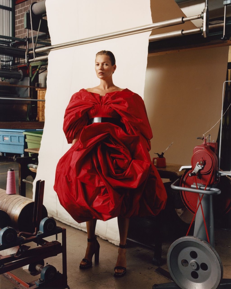 Dressed in red, Kate Moss fronts Alexander McQueen fall-winter 2019 campaign