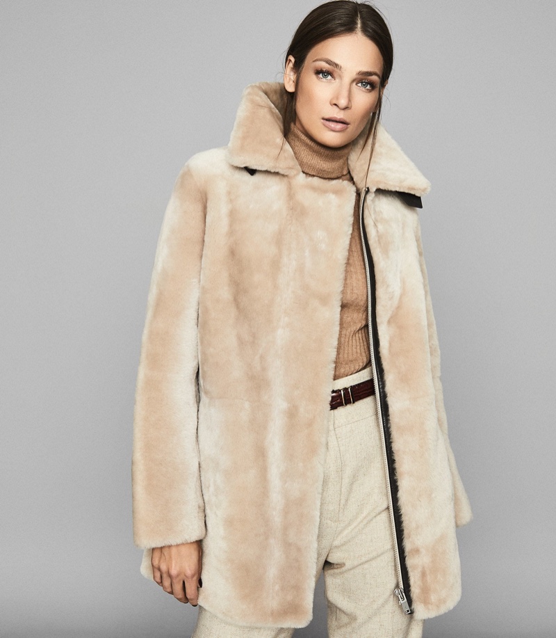 reiss margot shearling jacket