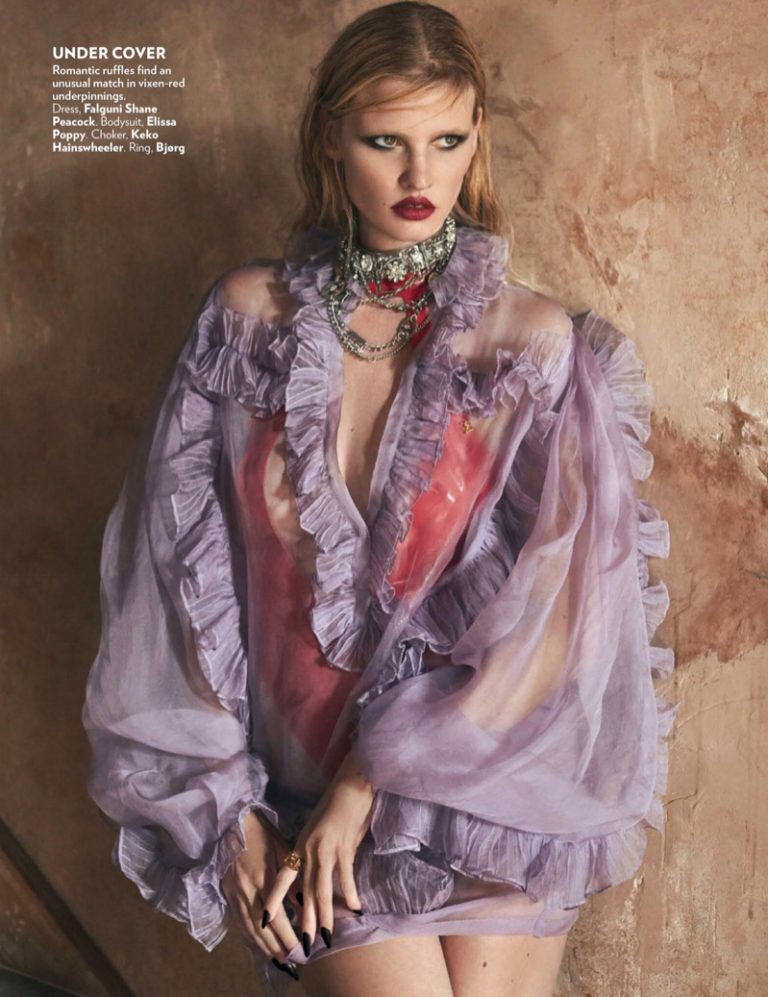 Lara Stone Vogue India Bondage Style Fashion Editorial