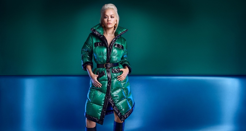 Singer Rita Ora poses in Escada Sport coat for fall-winter 2019