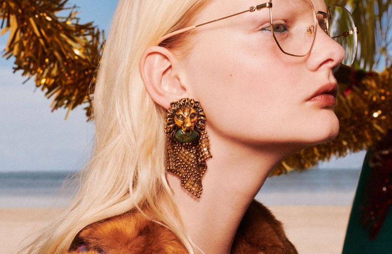 Gucci highlights earrings in Holiday 2019 campaign