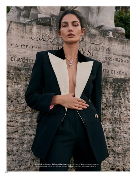 Lily Aldridge Harper's Bazaar Russia David Roemer Cover Photoshoot