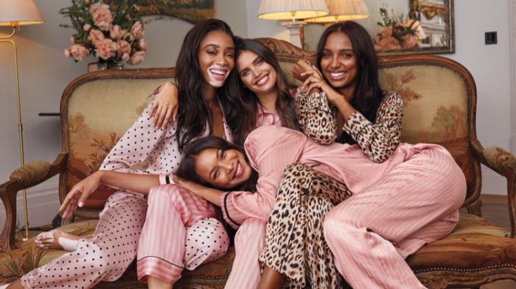 Winnie Harlow, Lais Ribeiro, Sara Sampaio and Jasmine Tookes star in Victoria's Secret Holiday 2019 campaign