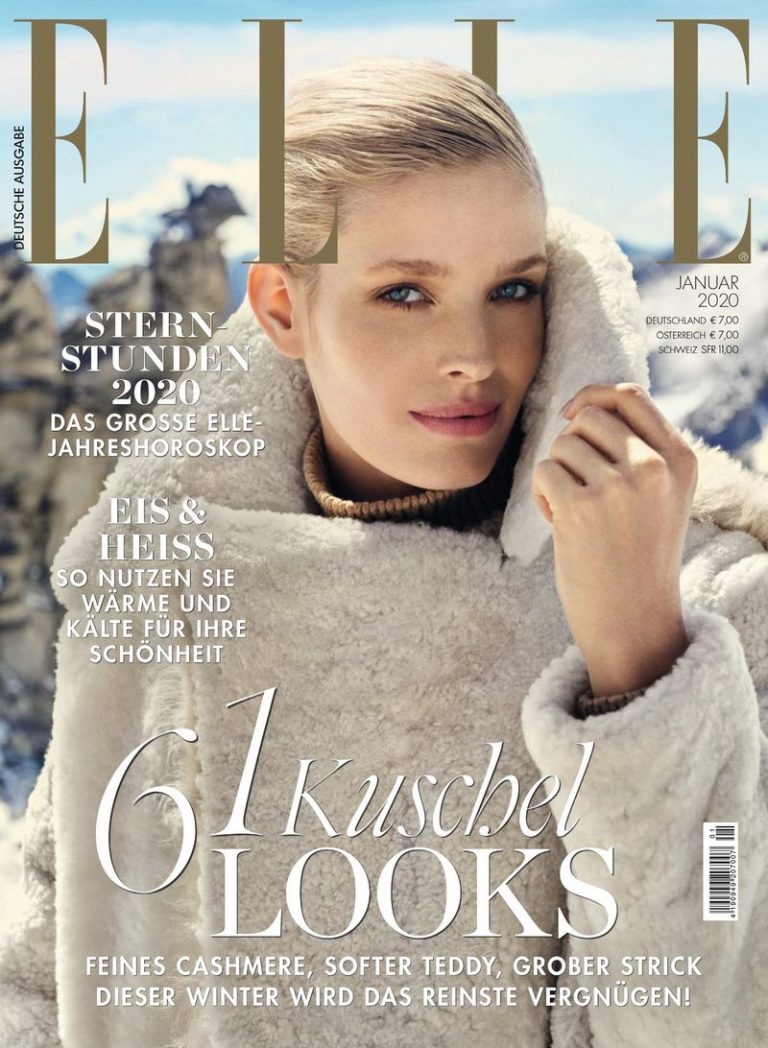 Alisa Ahmann ELLE Germany 2020 Cover Snow Fashion Editorial
