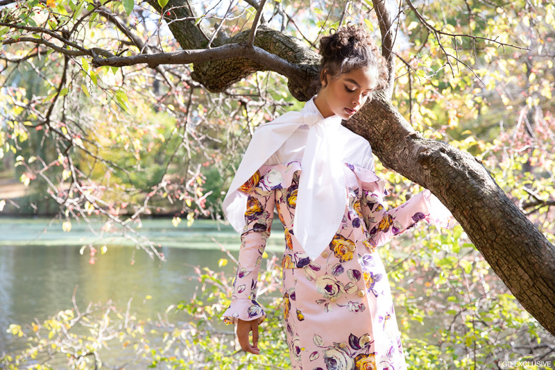 CLAUDIA LI White Bow Blouse and Flor Et. Al June Jacket Dress. Photo: Della Bass