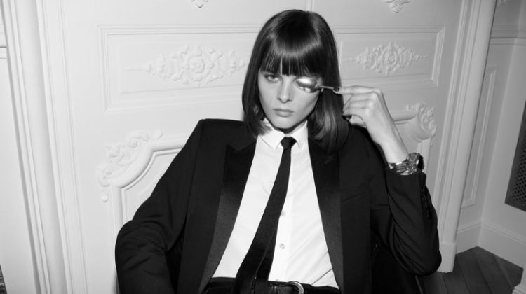 Suiting up, Aylah Peterson poses in Saint Laurent fashion