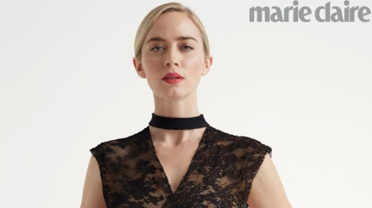 Dressed in black, Emily Blunt wows in lace look