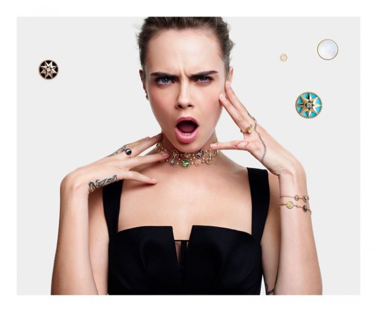 Cara Delevingne Dior Lucky Charms Jewelry Campaign