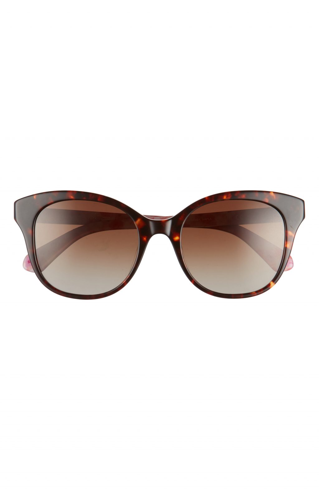 Womens Kate Spade New York Bianka 52mm Polarized Cat Eye Sunglasses Havana Pink Brown 1745