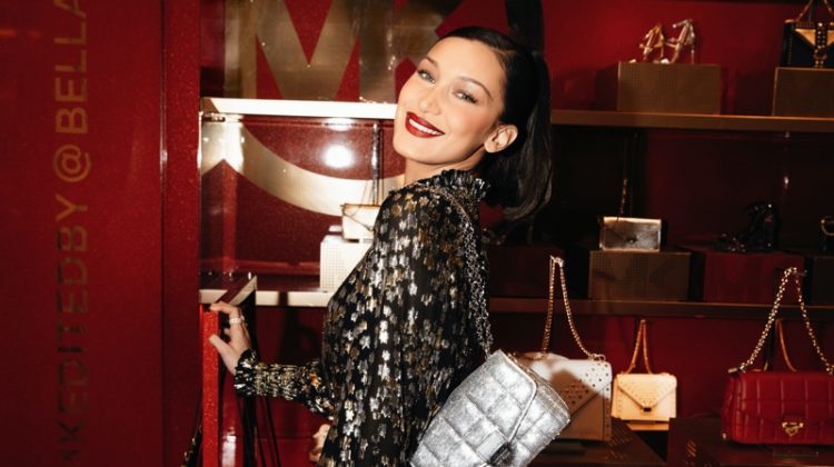 All smiles, Bella Hadid poses at MK Edited By event at Macy’s Herald Square.