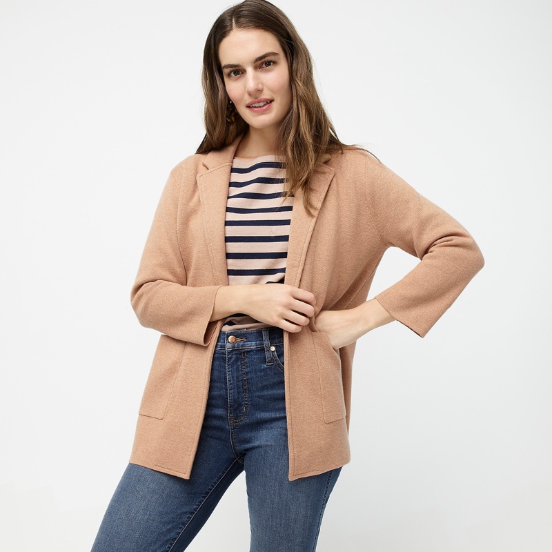 j crew sophie open front blazer