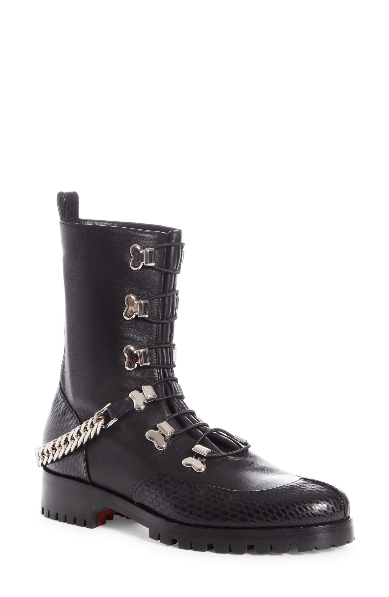 louboutin heeled combat boots