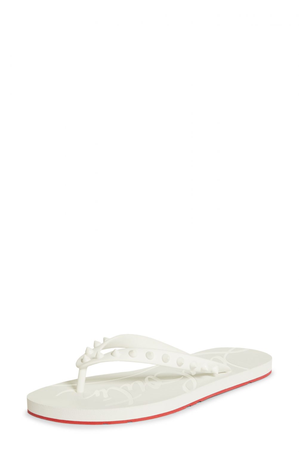Women’s Christian Louboutin Loubi Flip Flop, Size 4US - White | Fashion ...
