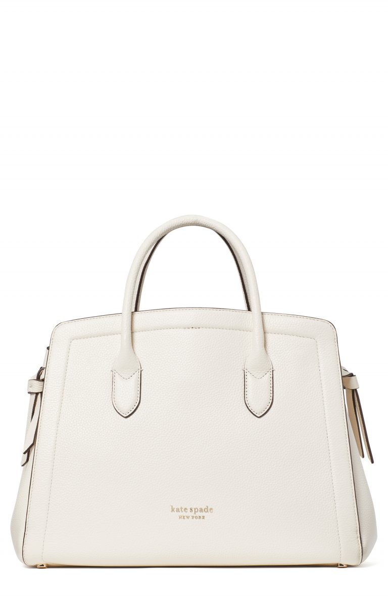 Kate Spade New York Knott Large Leather Satchel White Fashion Gone