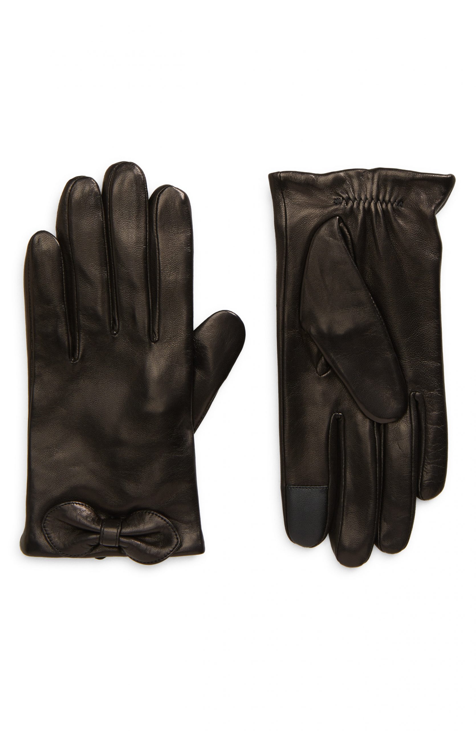 kate spade black leather gloves