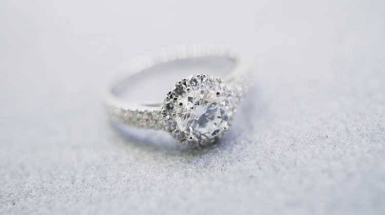 Diamond Ring Grey Backdrop