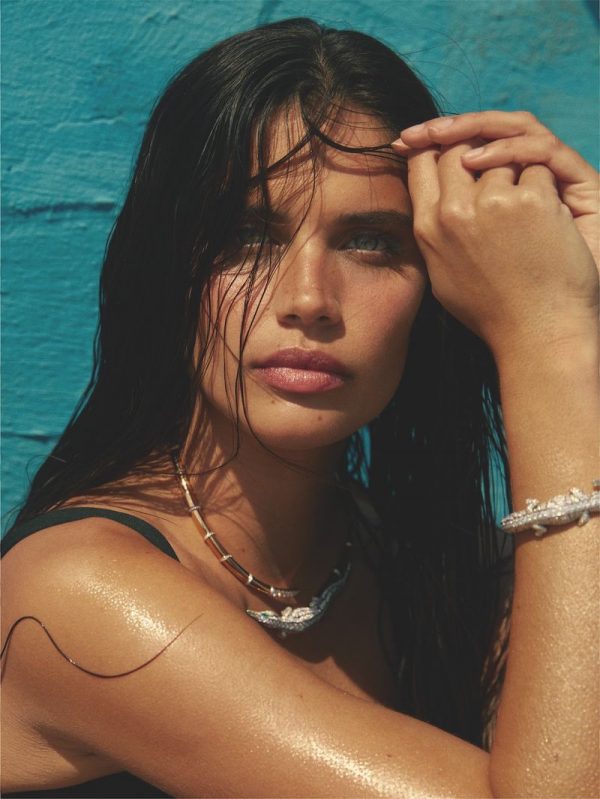 Sara Sampaio Models Statement Beach Looks for Harper's Bazaar Greece