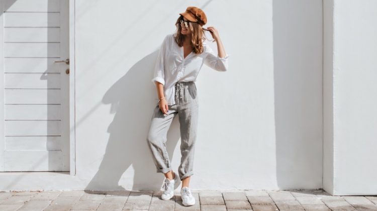 Casual Outfit Shirt Grey Pants Sneakers