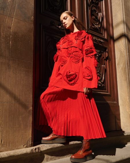 Maria Rosa ELLE Germany Andreas Ortner Red Fashion Shoot