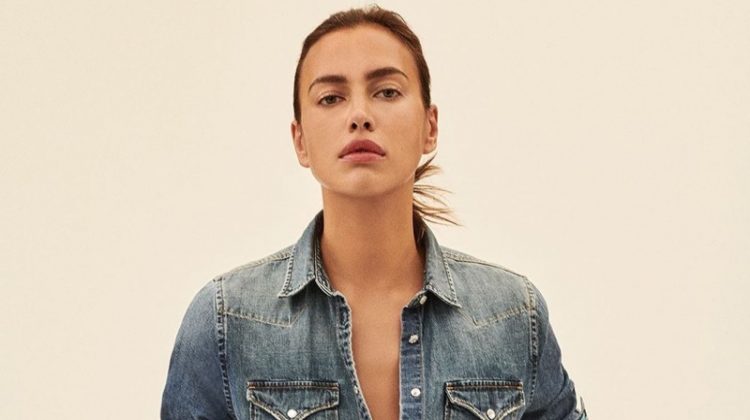 Irina Shayk stars in Replay Jeans Rose Label campaign.