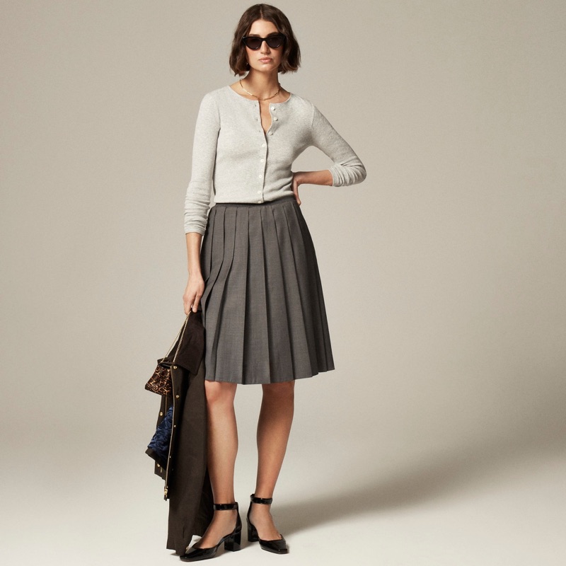 J. Crew Pleated Wool-blend Skirt $228