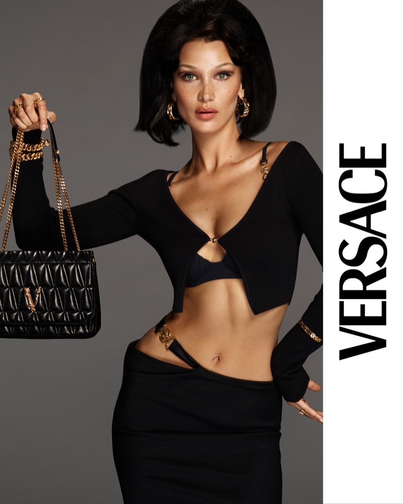 Bella Hadid stuns in blue as she's unveiled as face of Versace's new  fragrance