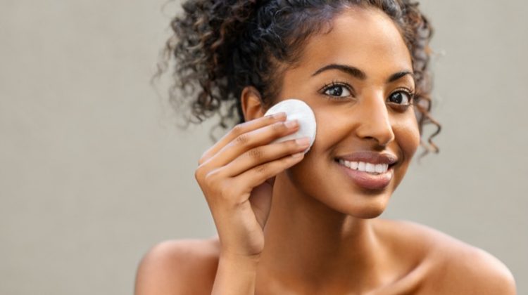 Happy Black Woman Cotton Round Face Skin