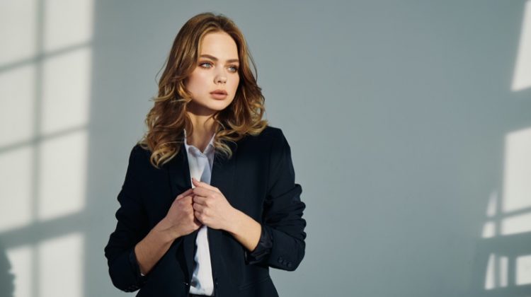 Blonde Model Blazer Fashion