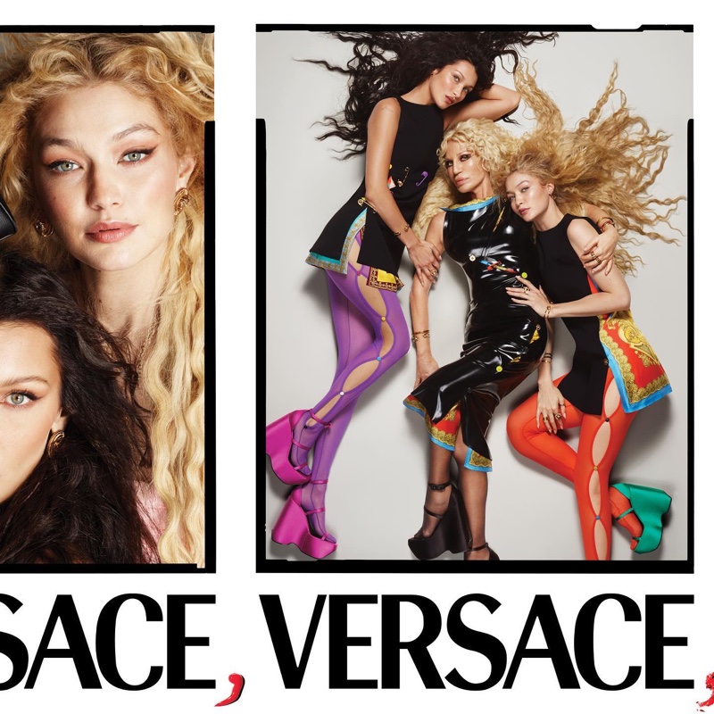 Bella Hadid models for Versace '22 campaign