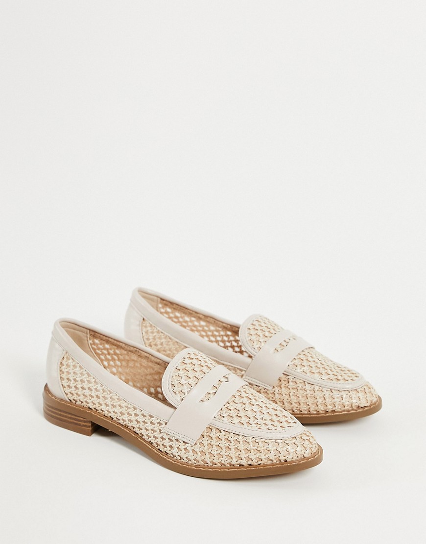 ASOS DESIGN Mail loafers in natural fabrication-Neutral | Fashion Gone ...