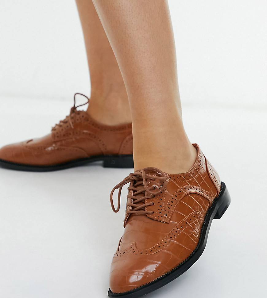 brown flat shoes wide fit