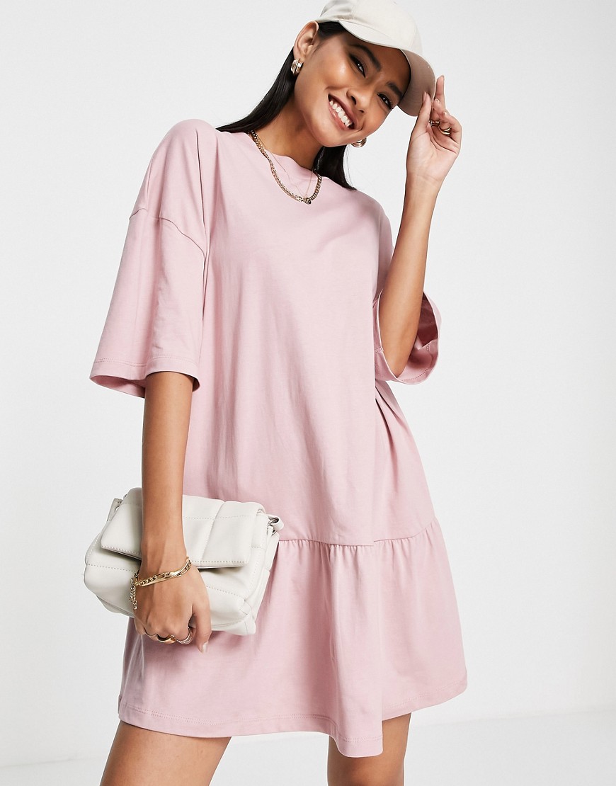 frill hem t shirt dress