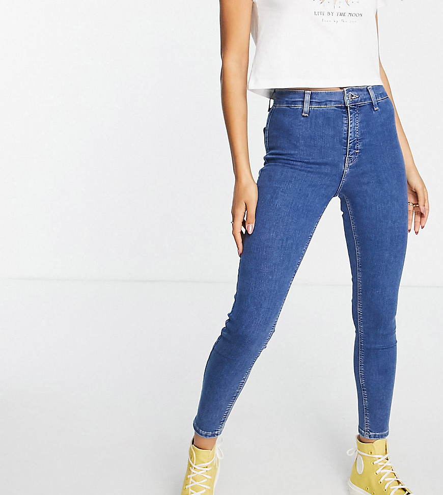 Topshop Petite organic cotton mid blue Joni jeans-Blues | Fashion Gone ...