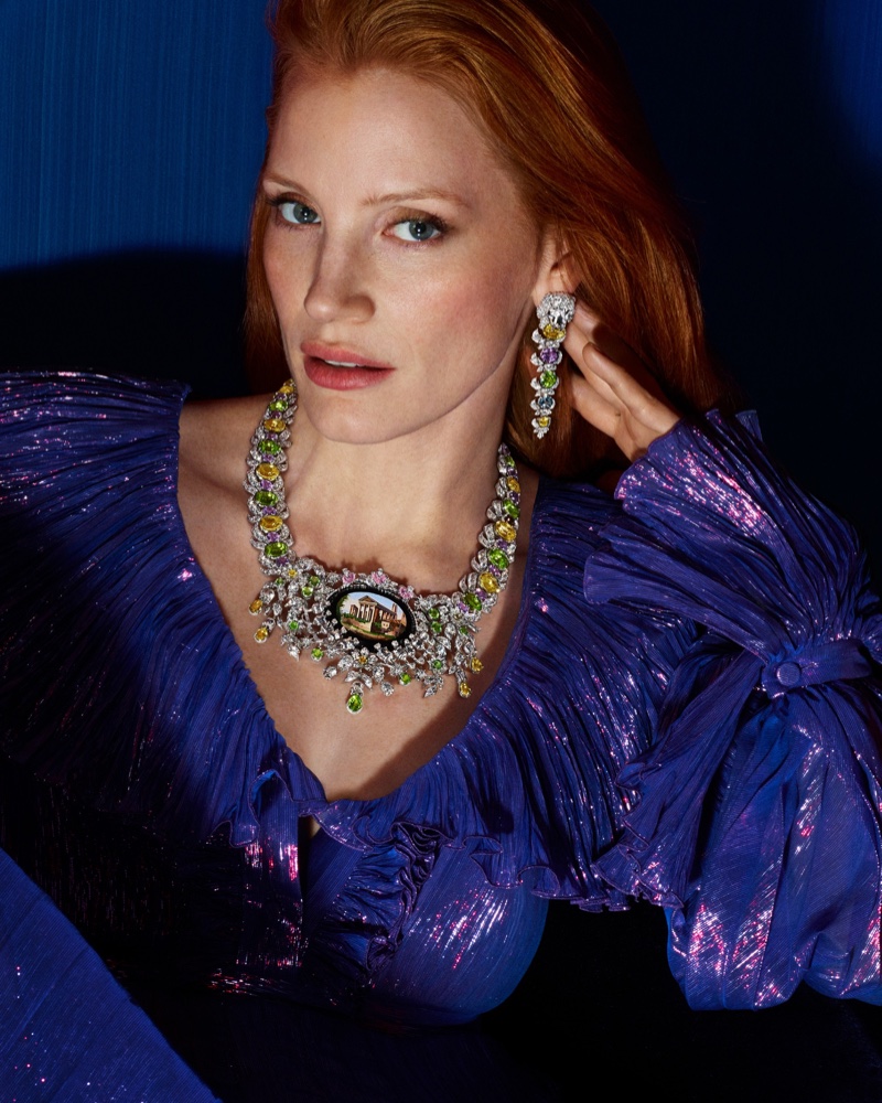Jessica Chastain in the Gucci High Jewelry Campaign 