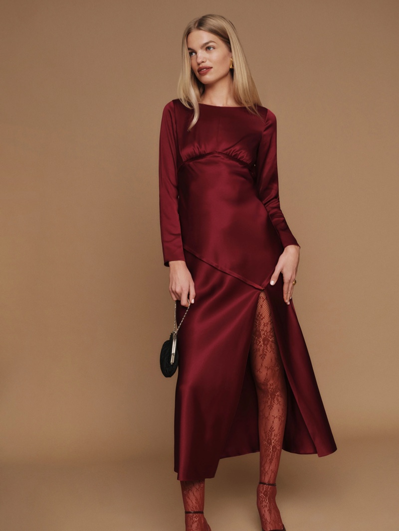 Reformation Naila Satin Dress $328