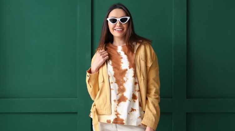 Brown Tie Dye Shirt Jacket