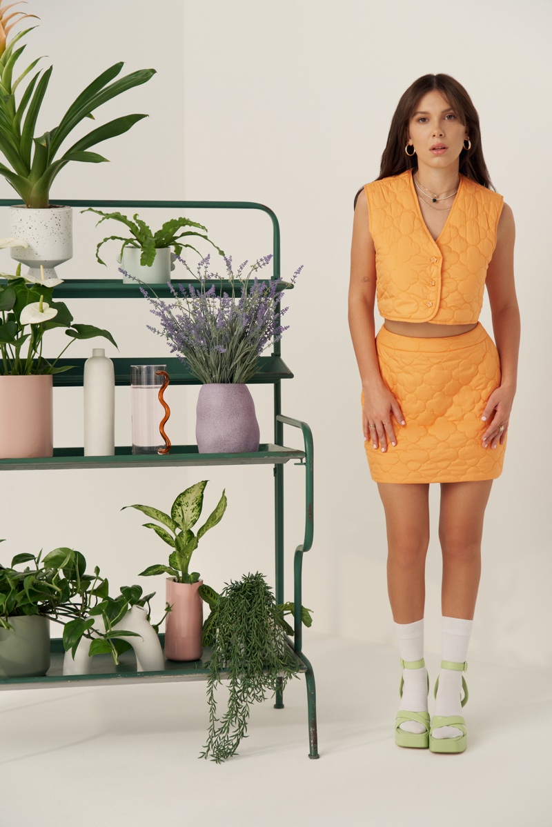 Millie Bobby Brown: Green Floral Dress