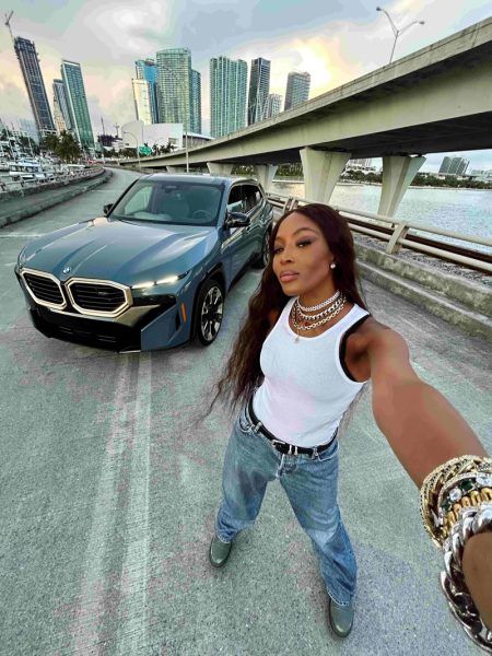 Naomi Campbell Models With the BMW XM